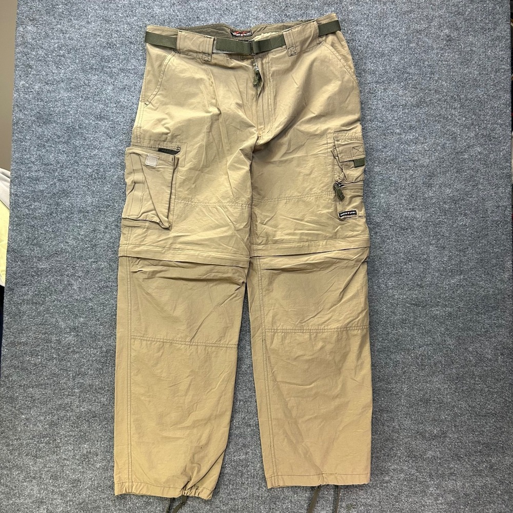 Suisse Sport Convertible Cargo Pants Men's Beige Pockets Hiking Outdoor - XL